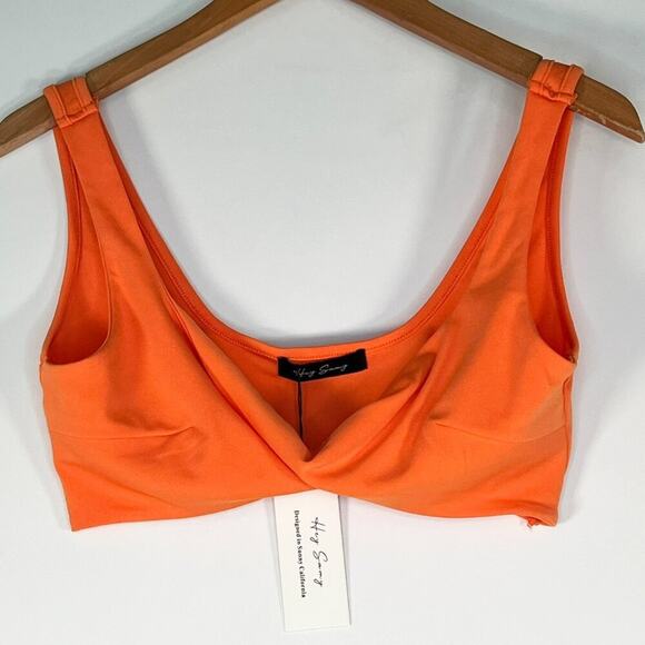 Hey Samy Tessa Orange Cropped Top & Midi Bodycon Two Piece Skirt Set NWT - Picture 3 of 16